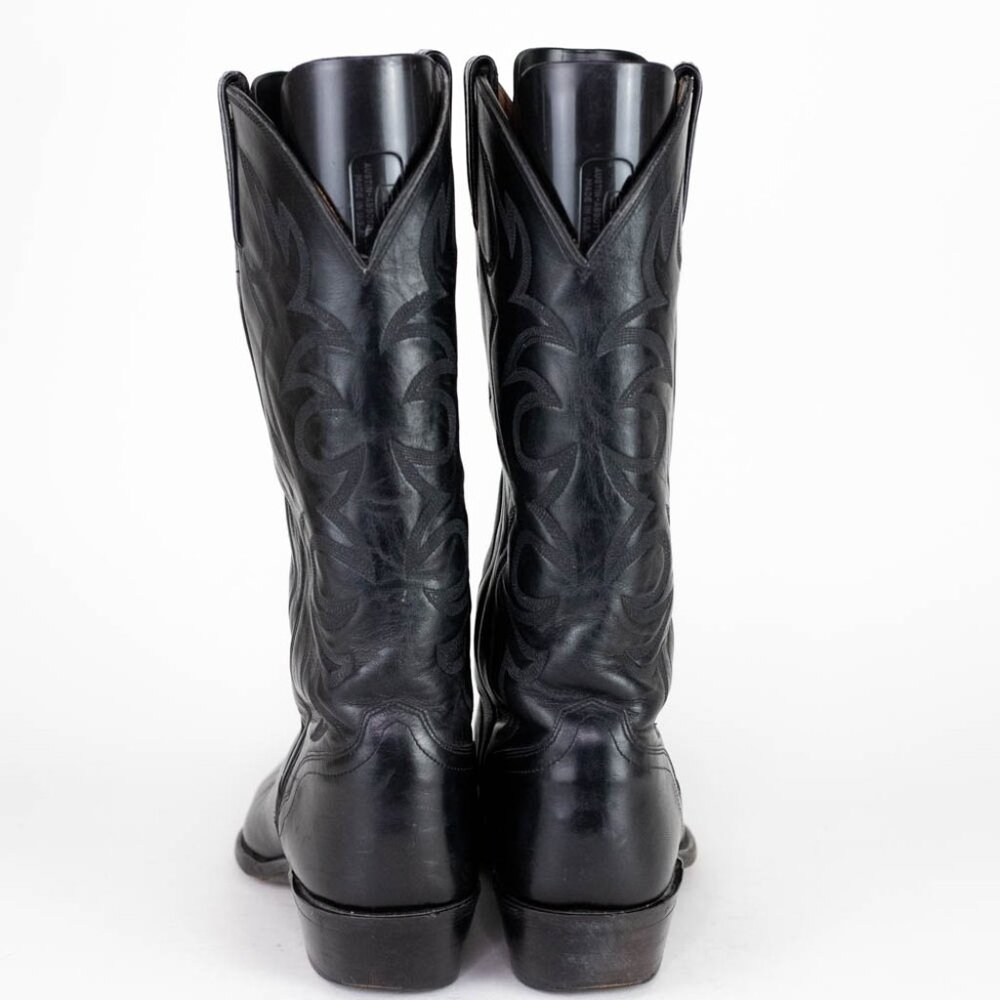 El Dorado Handmade Boot Men's Black Leather Western Cowboy Boots Size 10.5 - Picture 12 of 16
